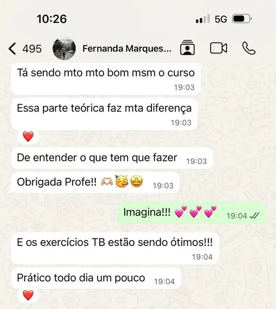 Depoimento de Fernanda Marques sobre o curso